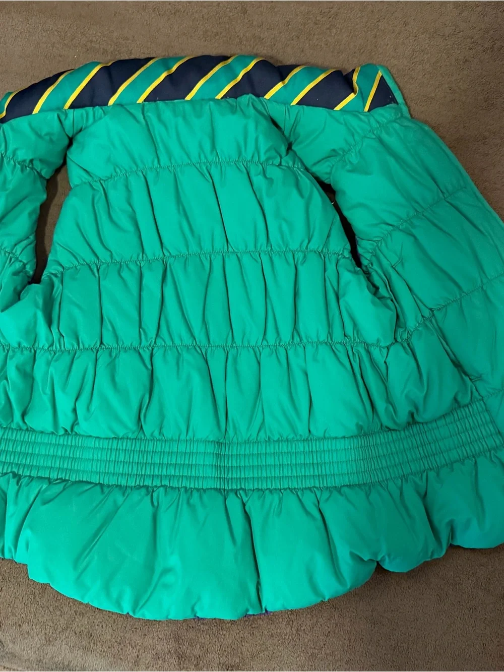 Ralph Lauren Purple Quilted Puffer Vest with Teal Trim